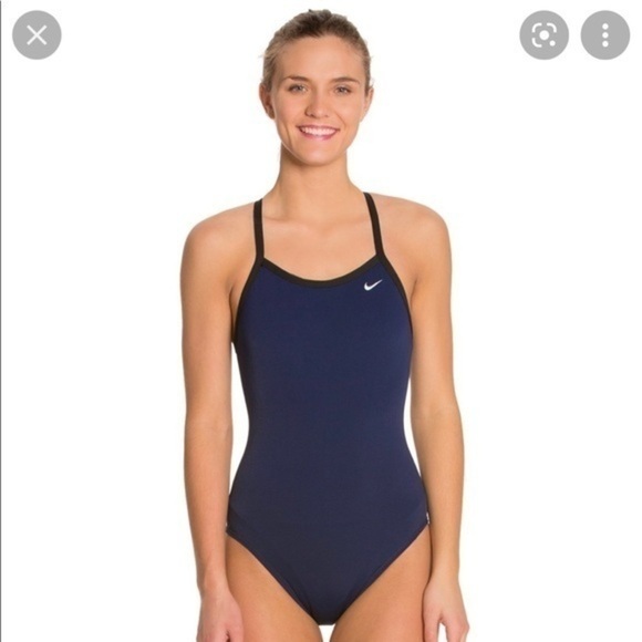 Nike Women's Midnight Blue Poly Core Solid Lingerie Tank Swimsuit - Picture 8 of 8